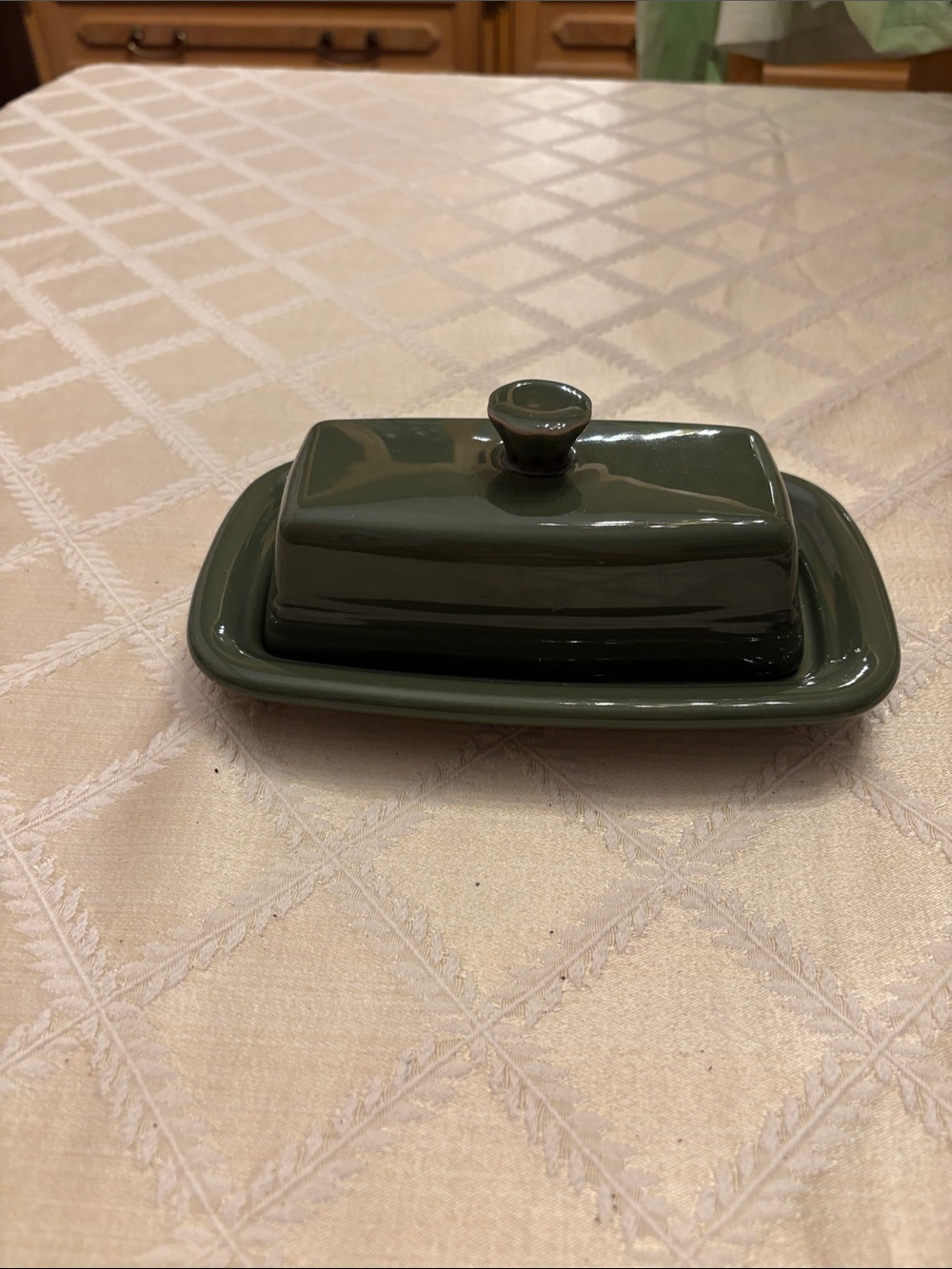 Retired Fiestaware Sage Green Ceramic Butter Dish